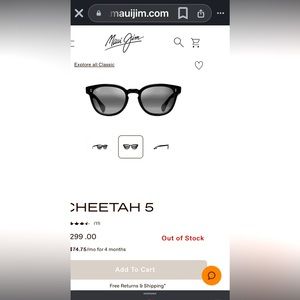 Maui Jim Cheetah 5 black sunglasses unisex